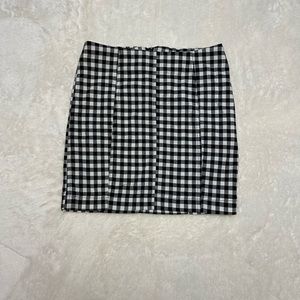 free people black and white plaid mini skirt size 4